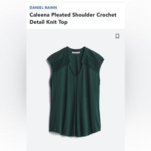 Daniel Rain Caleena Pleated crochet detail knit top green XXL stitch fix